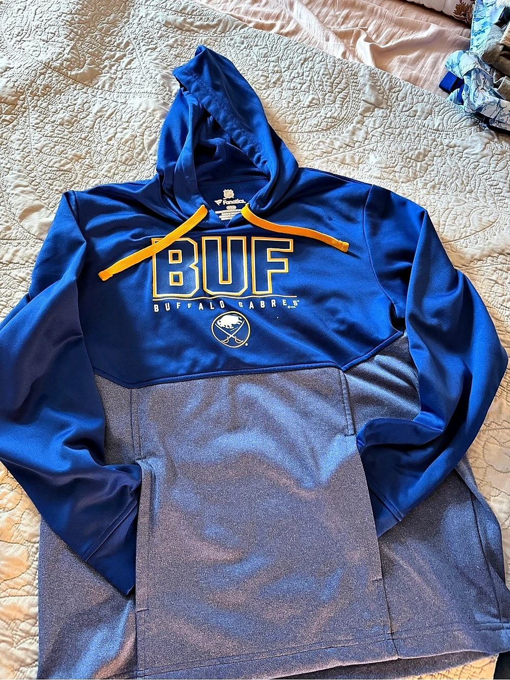 Fanatics Buffalo Sabres Hoodie Men's Medium Blue & Orange